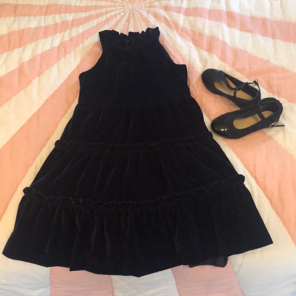Velvet navy holiday dress, Janie and Jack